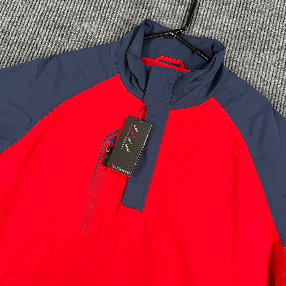 Bobby Jones Jacket Mens Large Red Long Sleeve 1/4 Zip Golf Windbreaker‎ New